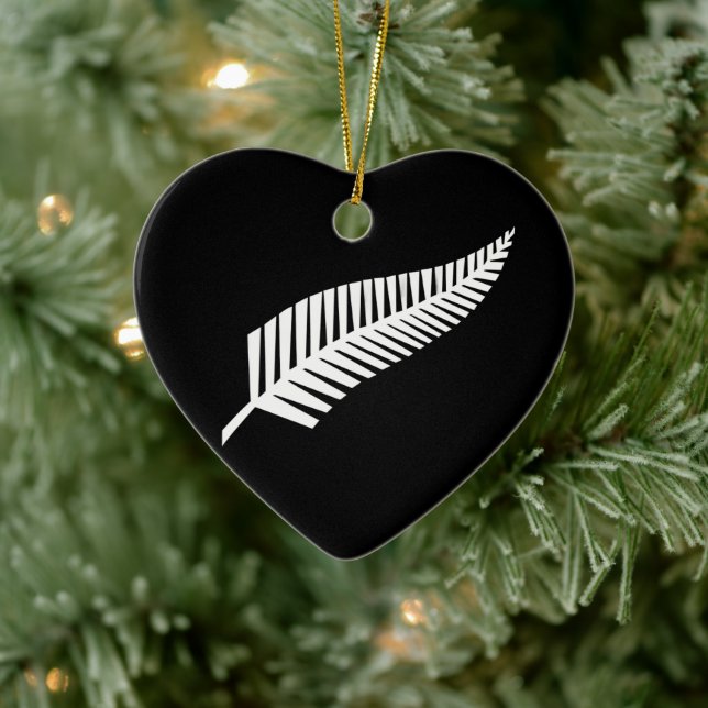 Ornamento De Cerâmica bandeira da samambaia prateada (NZ) (Árvore)