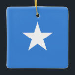 Ornamento De Cerâmica Bandeira da Somália (Somália)<br><div class="desc">Produtos de Sinalizador Mundial Personalizáveis - Sinta-se livre para adicionar seu próprio texto.</div>