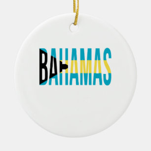 Ornamento De Cerâmica Bandeira das Ilhas Bahamas Vacantes