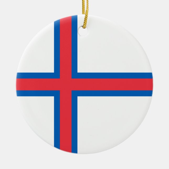 Ornamento De Cerâmica Bandeira das Ilhas Faroé (Frente)