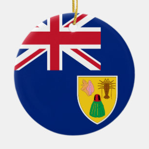 Ornamento De Cerâmica Bandeira das Ilhas Turcas e Caicos
