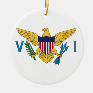 Ornamento De Cerâmica Bandeira das Ilhas Virgens dos EUA