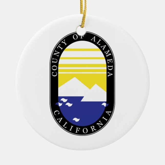 Ornamento De Cerâmica Bandeira de Alameda (Frente)