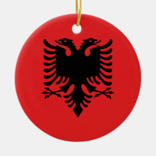 Ornamento De Cerâmica Bandeira de Albânia - Flamuri mim Shqipërisë