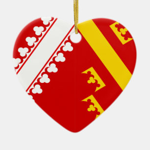 Ornamento De Cerâmica Bandeira de Alsácia (velha), France