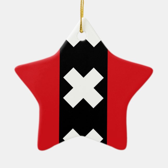 Ornamento De Cerâmica Bandeira de Amsterdã (Frente)