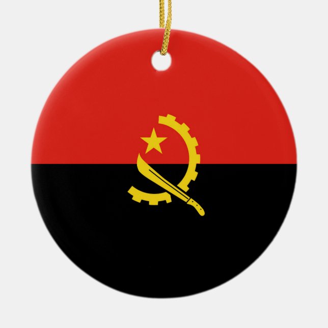 Ornamento De Cerâmica Bandeira de Angola (Frente)