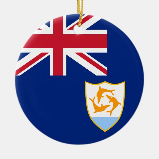 Ornamento De Cerâmica Bandeira de Anguilla (Frente)