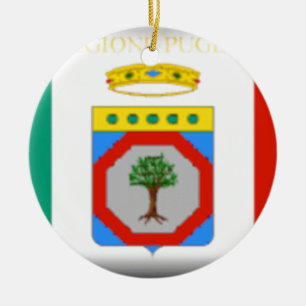 Ornamento De Cerâmica Bandeira de Apulia (Italia)