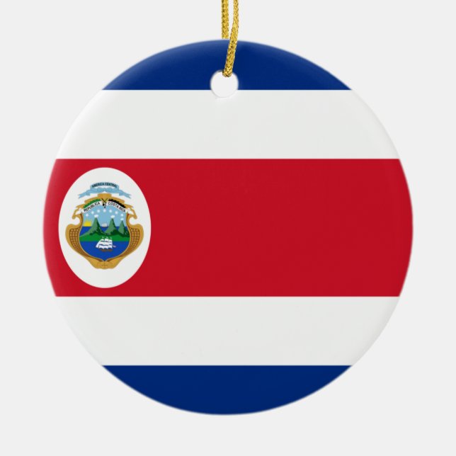 Ornamento De Cerâmica Bandeira de Cerâmica da Costa Rica (Frente)