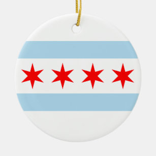 Ornamento De Cerâmica Bandeira de Chicago