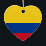 Ornamento De Cerâmica Bandeira de Colômbia, república de Colômbia<br><div class="desc">Colômbia, oficialmente a república de Colômbia, é um país situado no noroeste de Ámérica do Sul, limitado ao noroeste por Panamá; ao leste por Venezuela e por Brasil; ao sul por Equador e por Peru; e compartilha de limites marítimos com Costa Rica, a Nicarágua, o Honduras, o Jamaica, a República...</div>