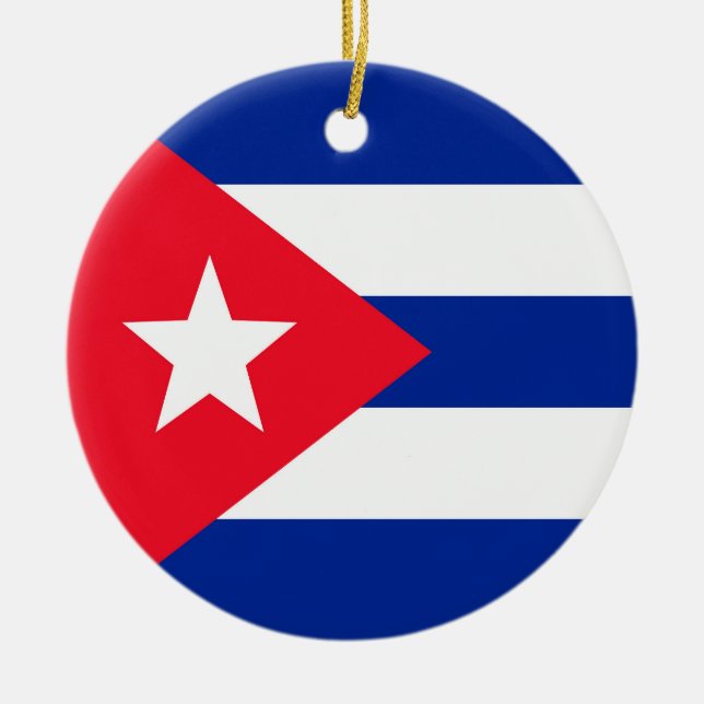 Ornamento De Cerâmica Bandeira de Cuba (Frente)