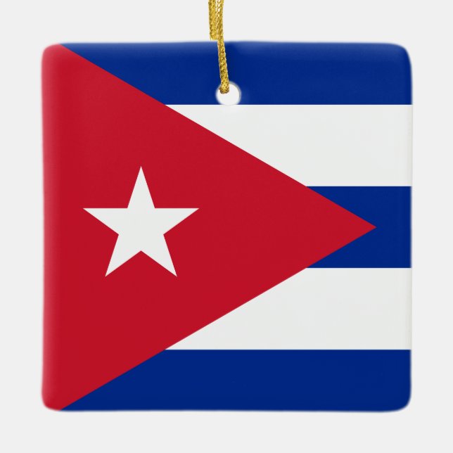 Ornamento De Cerâmica Bandeira de Cuba (Cuba) (Frente)