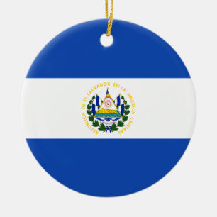 Ornamento De Cerâmica Bandeira de El Salvador - Bandera de El Salvador