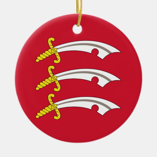 Ornamento De Cerâmica Bandeira de Essex (distrito do Reino Unido) (Frente)