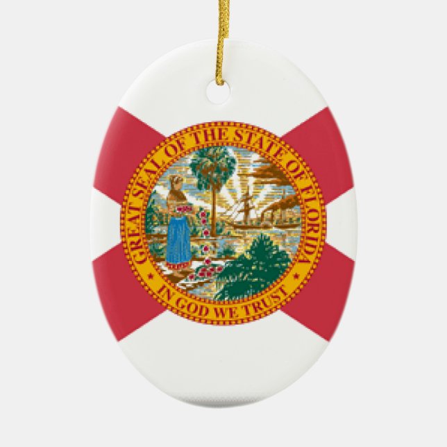 Ornamento De Cerâmica Bandeira de Florida (Frente)