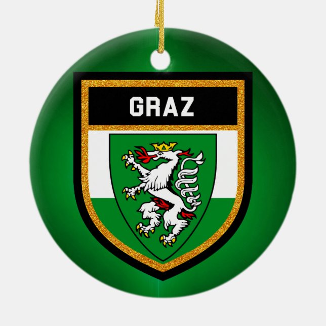 Ornamento De Cerâmica Bandeira de Graz (Traseira)