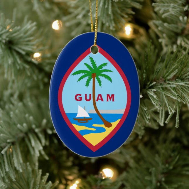 Ornamento De Cerâmica Bandeira de Guam (Árvore)