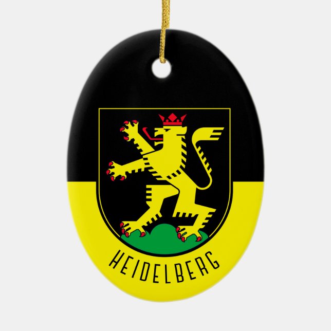 Ornamento De Cerâmica Bandeira de Heidelberg - ALEMANHA (Frente)