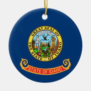 Ornamento De Cerâmica Bandeira de Idaho: a Joia do Estado, Montanhas do