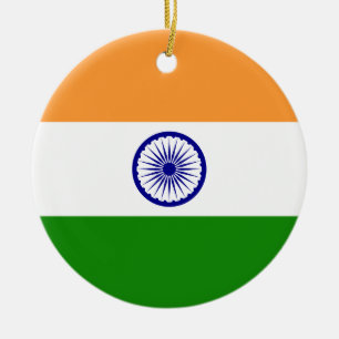 Ornamento De Cerâmica Bandeira de India. Bharat Ganrajya