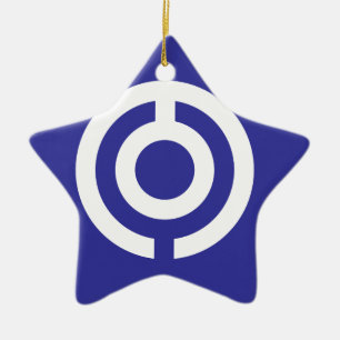 Ornamento De Cerâmica Bandeira de Japão-Okinawa