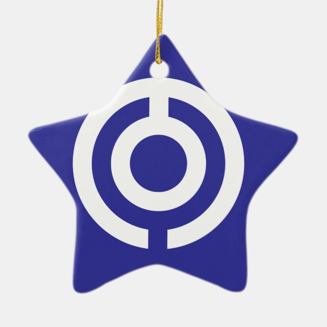 Ornamento De Cerâmica Bandeira de Japão-Okinawa (Frente)