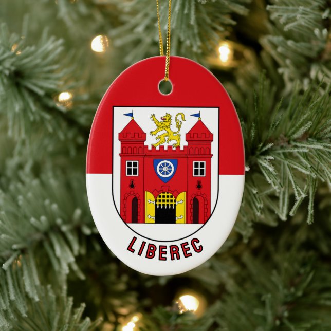 Ornamento De Cerâmica Bandeira de Liberec, República Tcheca (Árvore)