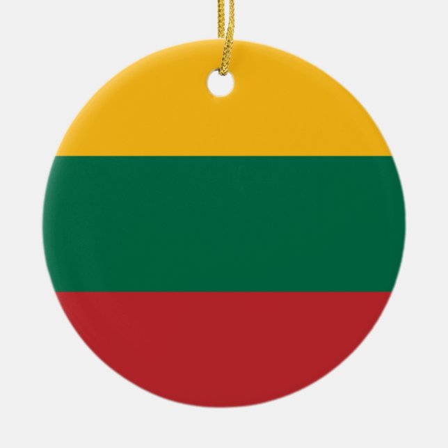 Ornamento De Cerâmica Bandeira de Lithuania (Frente)