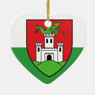 Ornamento De Cerâmica Bandeira de Ljubljana, Slovakia