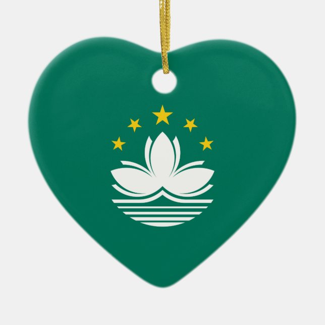 Ornamento De Cerâmica Bandeira de Macau (Frente)