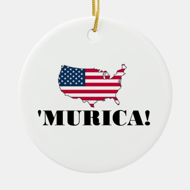 Ornamento De Cerâmica Bandeira de Murica (Frente)