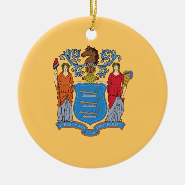 Ornamento De Cerâmica Bandeira de Nova Jersey (Frente)