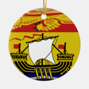 Ornamento De Cerâmica Bandeira de Novo Brunswick (Canadá)