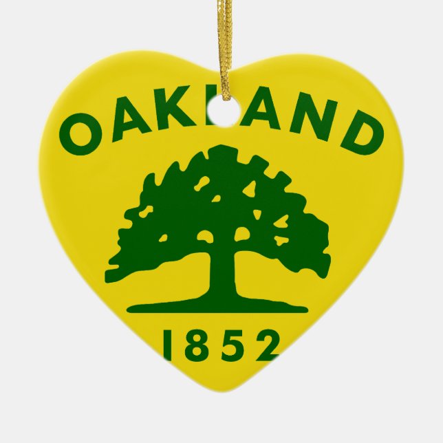 Ornamento De Cerâmica Bandeira de Oakland, Califórnia, os Estados Unidos (Frente)