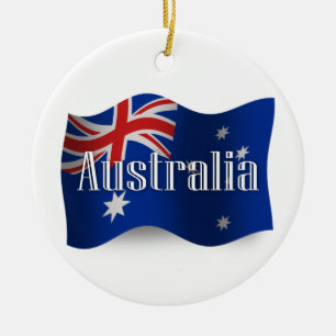 Ornamento De Cerâmica Bandeira de ondulação de Austrália