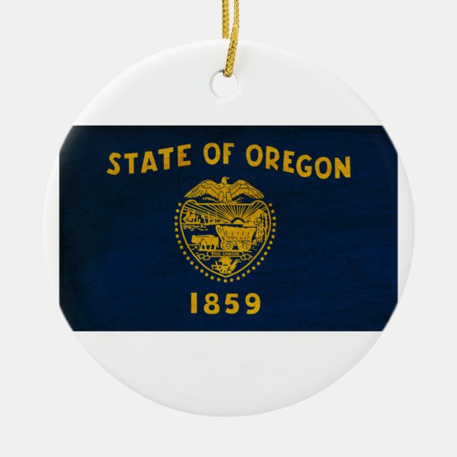 Ornamento De Cerâmica Bandeira de Oregon (Frente)