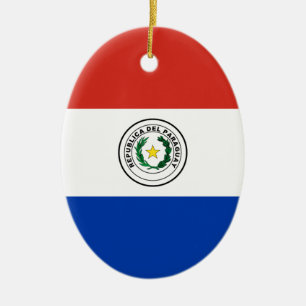 Ornamento De Cerâmica Bandeira de Paraguai - bandera de Paraguai