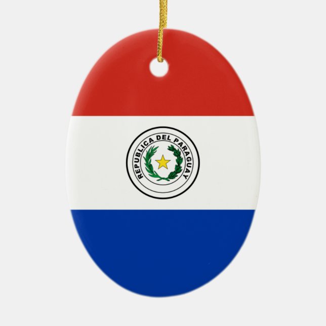 Ornamento De Cerâmica Bandeira de Paraguai - bandera de Paraguai (Frente)