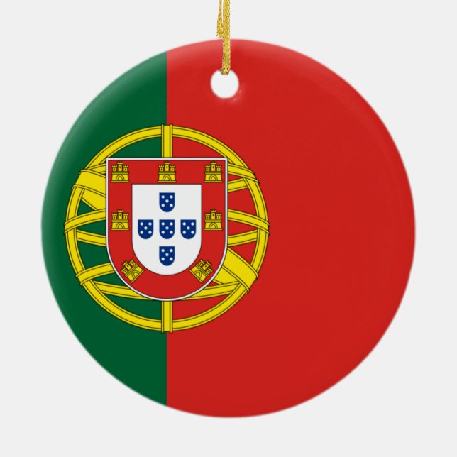 Ornamento De Cerâmica Bandeira de Portugal (Traseira)