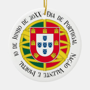 Ornamento De Cerâmica Bandeira de Portugal para feriado no Dia de Portug