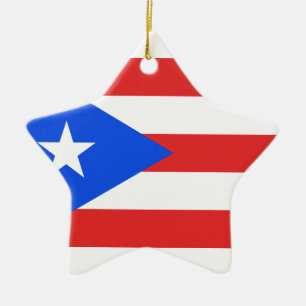 Ornamento De Cerâmica Bandeira de Puerto Rico