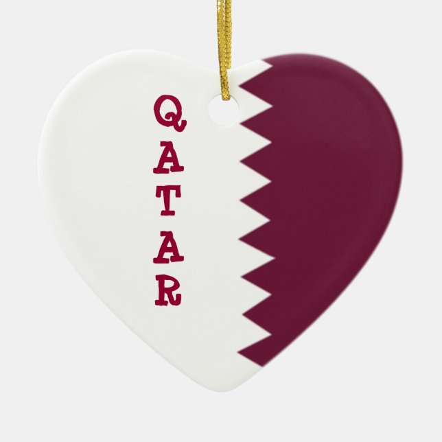Ornamento De Cerâmica Bandeira de Qatar (Frente)