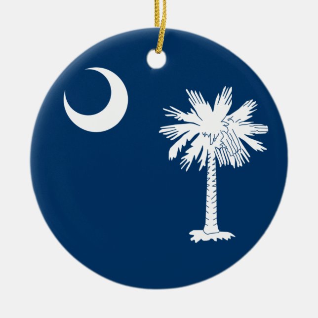 Ornamento De Cerâmica Bandeira de South Carolina (Frente)