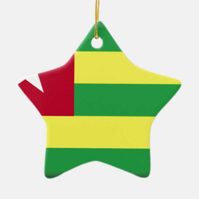 Ornamento De Cerâmica Bandeira de Togo (Frente)