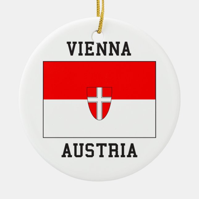 Ornamento De Cerâmica Bandeira de Viena Áustria (Frente)