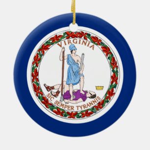 Ornamento De Cerâmica Bandeira de Virgínia