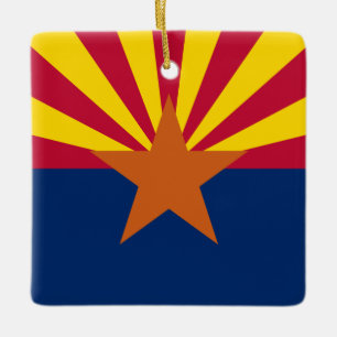 Ornamento De Cerâmica Bandeira do Arizona: Sol Poente Estrela, O Estado
