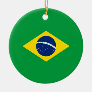Ornamento De Cerâmica Bandeira do Brasil